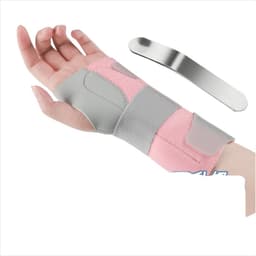 Aluminiums Skinne Venstre Håndleddsstøtte - Avtakbar Skinne & Justerbar Kompresjon Rosa M