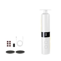 Oppladbar elektrisk fotfil for hard hud med 10 slipehoder - 1800mAh Hvit