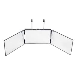 Lite, svart, sammenleggbart sminkespeil med tre paneler – Bærbart og veggmonterbart