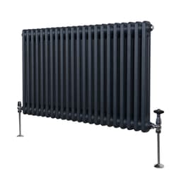 Tradisjonell horisontal 2-søylet radiator - 600 x 1012 mm - Antrasittgrå