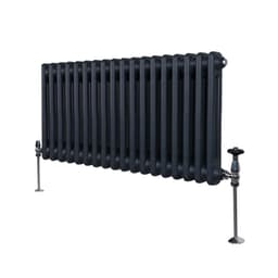 Tradisjonell horisontal 2-søylet radiator - 300 x 832 mm - Antrasittgrå