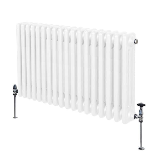 Traditionel 3-søjlet radiator - 600 x 832 mm - Hvid