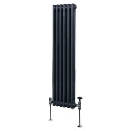 Traditionel 2-søjlet radiator - 1500 x 292 mm - Antracitgrå