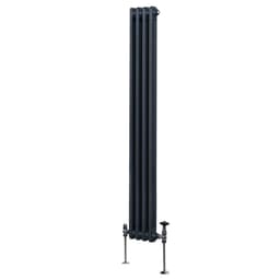 Tradisjonell vertikal radiator med 2 søyler - 1800x 202mm - Antrasittgrå