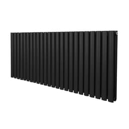 Oval søyle radiator - 600mm x 1440mm - Sort