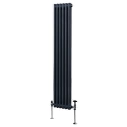 Traditionel 2-søjlet radiator - 1800 x 292 mm - Antracitgrå