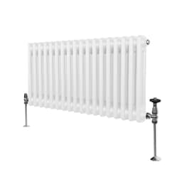 Tradisjonell Horisontal 2-søylet Radiator - 300 x 832 mm - Hvit