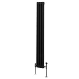 Traditionel 2-søjlet radiator - 1800 x 202 mm - Sort
