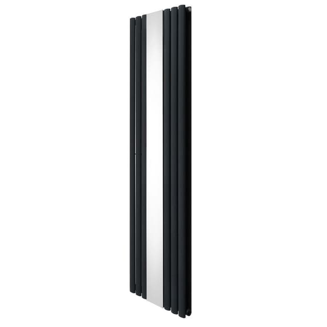 Oval spejlradiator - 1800 mm x 500 mm - Antracitgrå