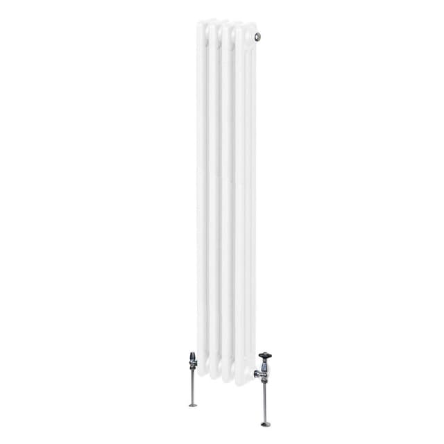 Traditionel 3-søjlet radiator - 1500 x 202 mm - Hvid