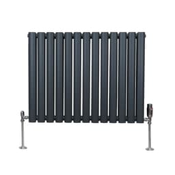 Soikea pylväspatteri ja venttiilit - 600 mm x 780 mm – Antrasiitinharmaa