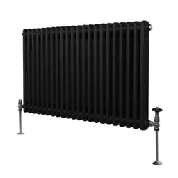Tradisjonell Horisontal 2-søylet Radiator - 600 x 1012 mm - Svart