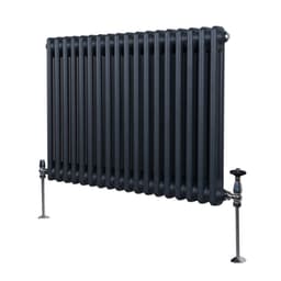 Traditionel 2-søjlet radiator - 600 x 832 mm - Antracitgrå