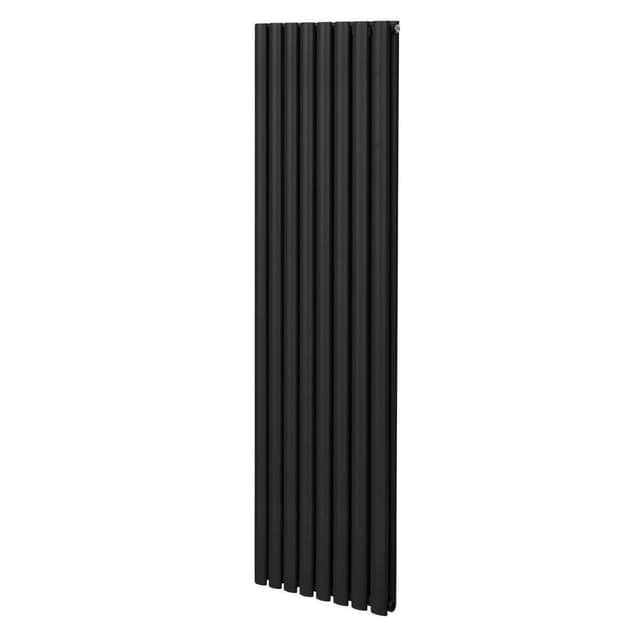 Oval søjleradiator – 1800 mm x 480 mm – Sort