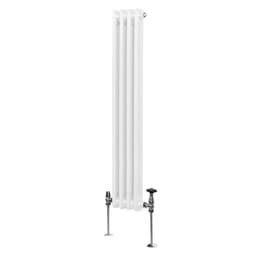 Tradisjonell Vertikal 2-søylet Radiator - 1500x 202mm - Hvit