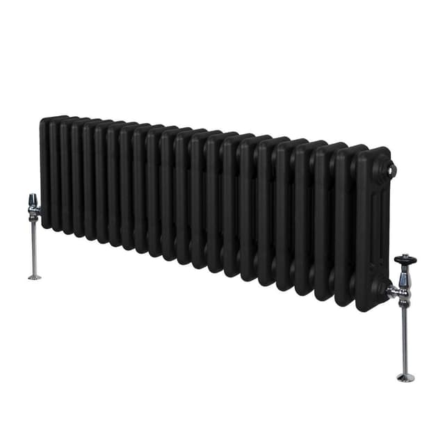 Traditionel 3-søjlet radiator - 300 x 1012 mm - Sort