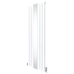 Flad spejlradiator og ventiler - 1800 mm x 565 mm - Hvid