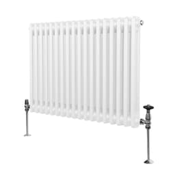 Tradisjonell Horisontal 2-søylet Radiator - 600 x 832 mm - Hvit