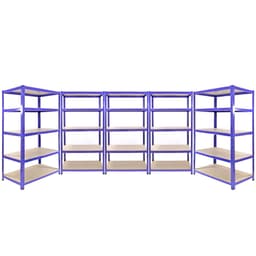 3 x Q-Rax Hyllsystem Blå 90 x 50 x 180cm + 2 x Hyllsystem Blå 120 x 50 x 180cm