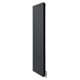 Aluminiumsradiator og ventiler – 1800 mm x 395 mm – Antracitgrå