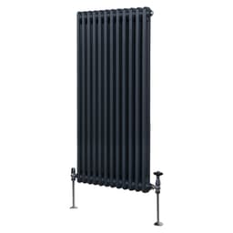 Traditionel 2-søjlet radiator - 1500 x 562 mm - Antracitgrå