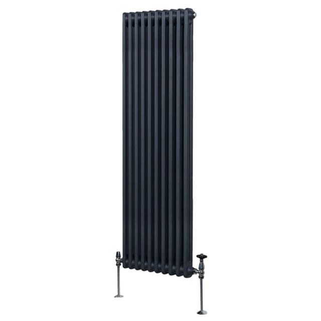 Traditionel 2-søjlet radiator - 1800 x 472 mm - Antracitgrå