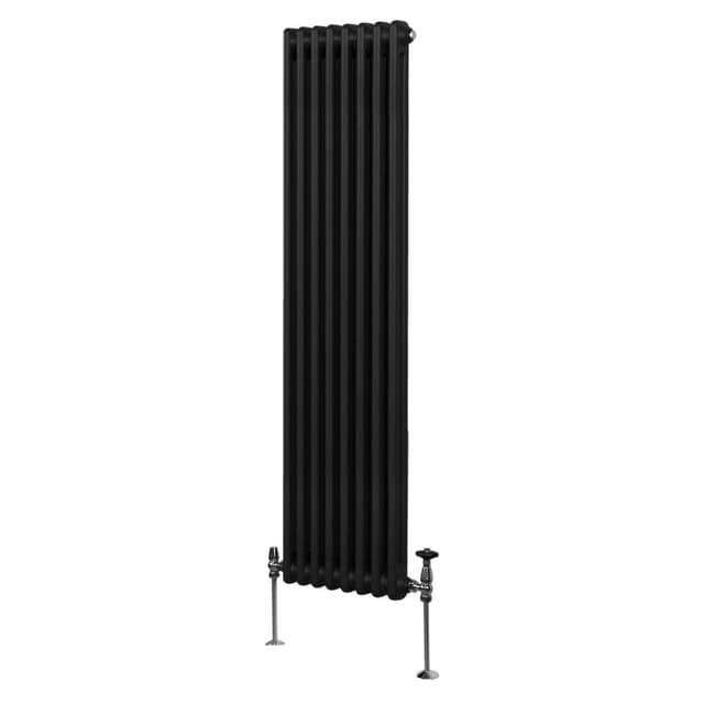 Traditionel 2-søjlet radiator - 1800 x 382 mm - Sort