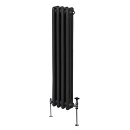 Traditionel 3-søjlet radiator - 1500 x 202 mm - Sort