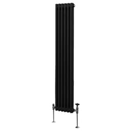 Tradisjonell Vertikal 2-søylet Radiator - 1800x 292mm - Svart
