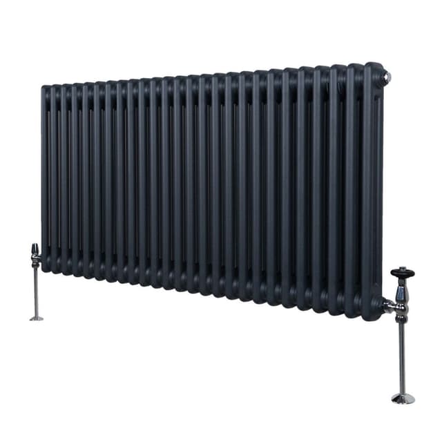 Traditionel 2-søjlet radiator - 600 x 1192 mm - Antracitgrå