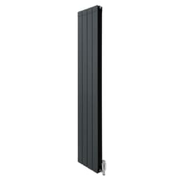 Aluminiumsradiator og ventiler - 1800 mm x 315 mm - Antracitgrå