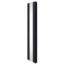 Oval søyle radiator med speil - 1800 mm x 380 mm - Antrasittgrå