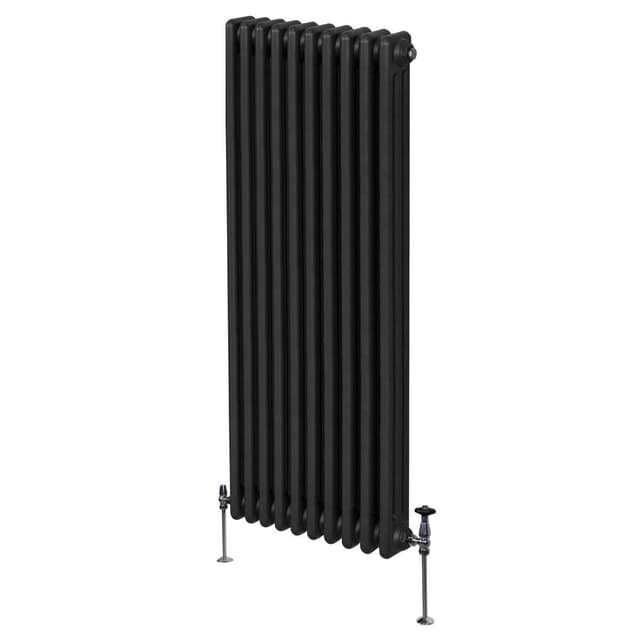 Traditionel 3-søjlet radiator - 1800 x 472 mm - Sort