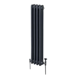 Traditionel 3-søjlet radiator - 1500 x 202 mm - Antracitgrå