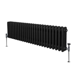 Tradisjonell horisontal 3-kolonne radiator - 300 x 1192 mm - Svart