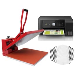 10 sublimeringsmasker, Clam 38 cm varmepresse og Eco Tank-printer