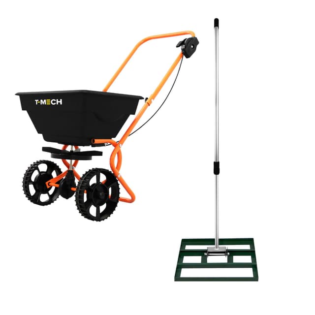 Gräsutjämnare T-Mech 50 cm (Grön) och Roterande Spridare