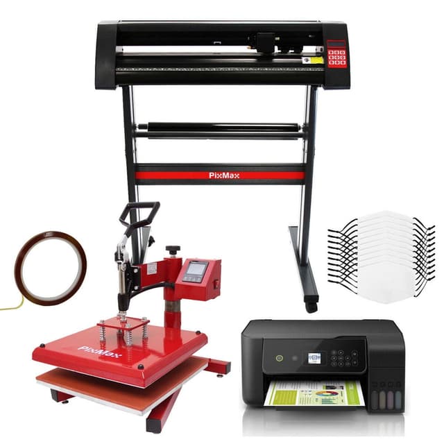 10 ansigtsmasker, svingvarmepresse, Eco Tank-printer, vinylskærer og Signcut Pro