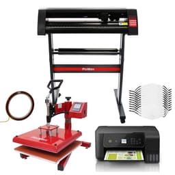 10 ansigtsmasker, svingvarmepresse, Eco Tank-printer, vinylskærer og Signcut Pro