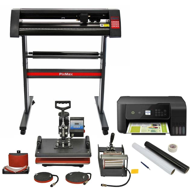 PixMax 5-i-1 varmepresse, vinylskærer, printer, ukrudtsmaskine