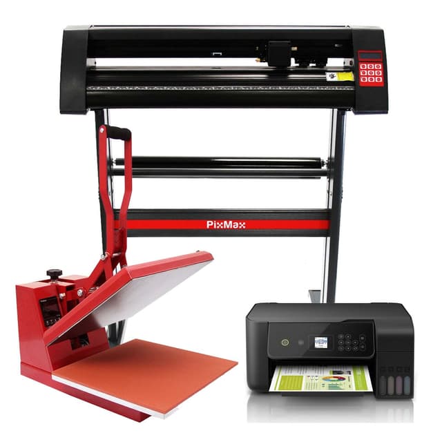 PixMax 38 cm muslingevarmepresse, vinylskærer, printer
