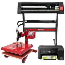 PixMax 38 cm svingvarmepresse, vinylskærer, printer