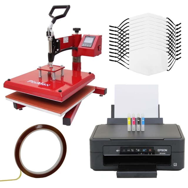 10 sublimeringsmasker, svingvarmepresse og Epson-printer