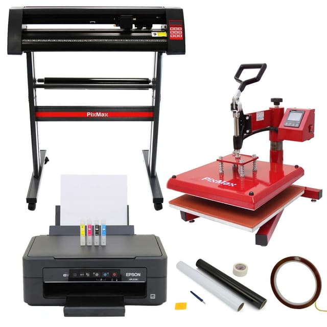 38 cm svingpresse, 720 mm vinylskærer, Epson-printer og ukrudtsrensningssæt