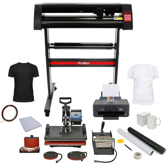 PixMax Da Vinci-pakke 5-i-1 varmepresse, vinylskærer, printer
