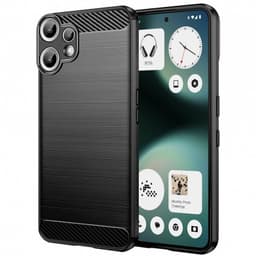 Børstet silikondeksel Nothing Phone 3a Lite - Sort