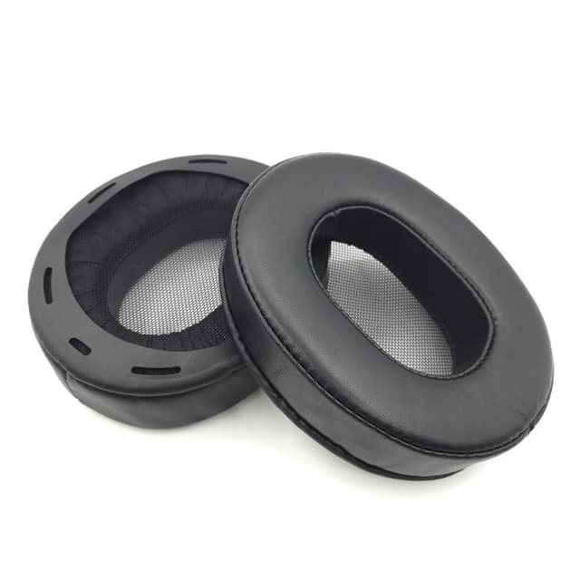 2 st Lammskinn Öronkuddar Kompatibla med Sony MDR-1A/1ADAC Hörlurar - Ersättningskuddar Black