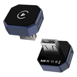 Trådløs CarPlay-adapter: Kablet til trådløs konverter med Bluetooth 5.3 Blå