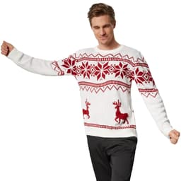 tectake Julesweater Winterland rød-hvid L