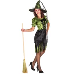 tectake Klassisk heks halloweenkostume S, grøn